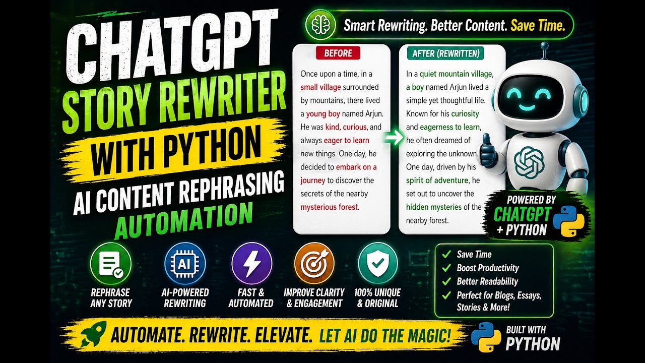 ChatGPT Story Rewriter with Python | AI Content Rephrasing Automation