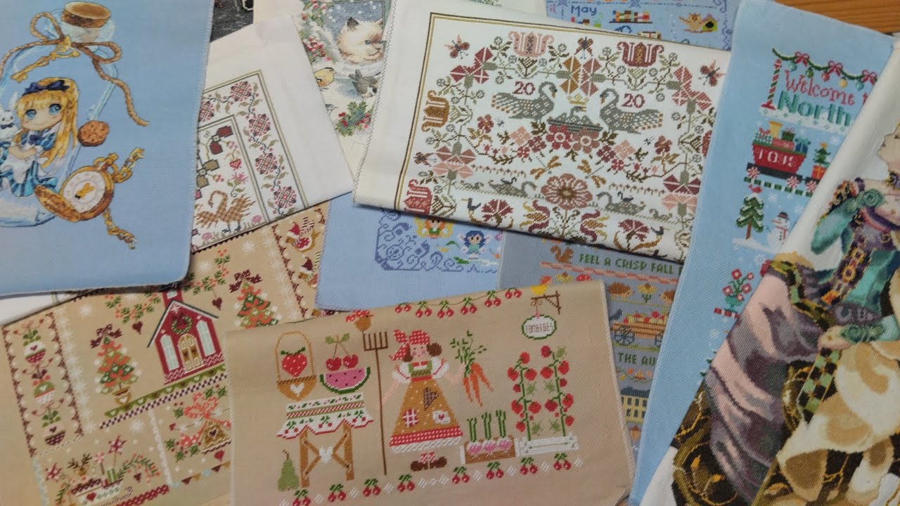 Labores que guardo en mi cajón (primera parte)🧵🪡 #puntodecruz #pointdecroix #puntocroce #crossstitch