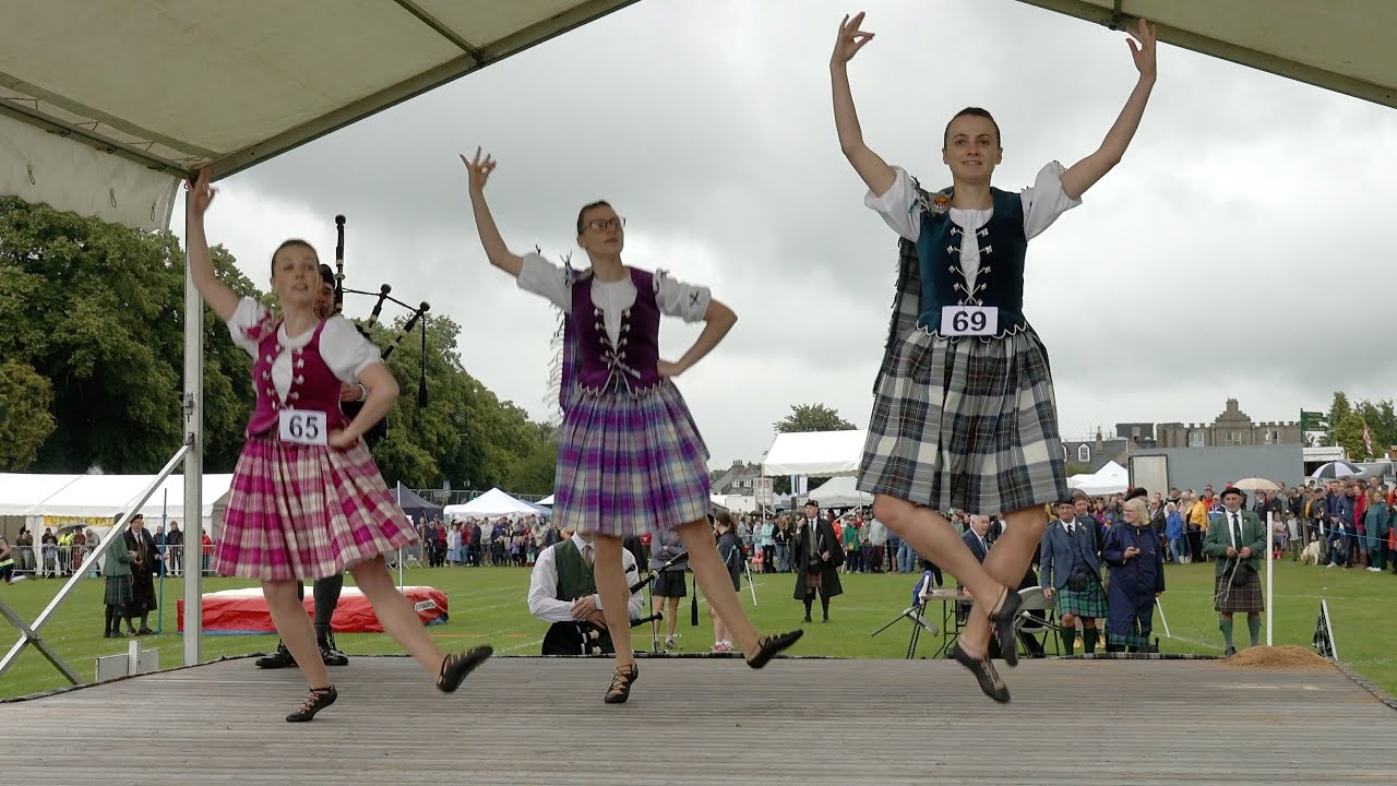 Seann Triubhas (Trews) Scottish Highland Dancing competition during 2023 Aboyne Highland Games