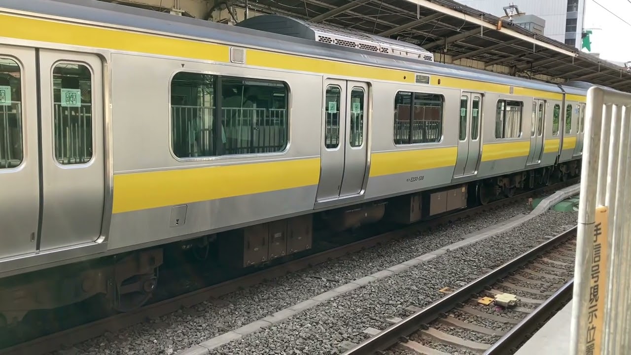E231系500番台 各駅停車 千葉行き 新宿駅13番線停車＆E233系0番台 中央特快 高尾行き 新宿駅12番線発車するだけの動画