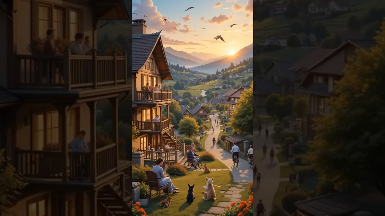 &ldquo;Peaceful Village Sunset 🌅 | Cozy Evening Vibes | Relaxing Short Video&rdquo; #shorts