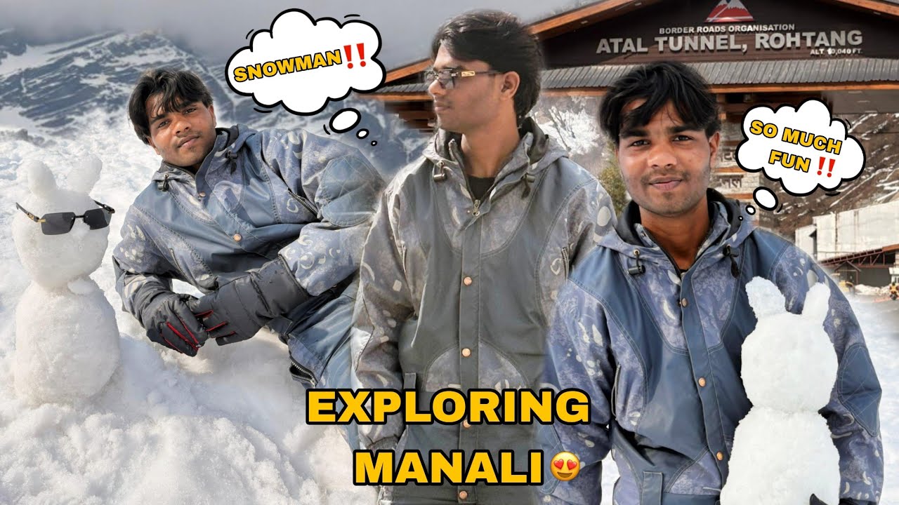 Harsh Gaya Manali Trip Par Dosto Ke Saath ☃️😆| MANALI VLOG | SNOWFALL & SNOWMAN| @vijaysisodiavlogs 