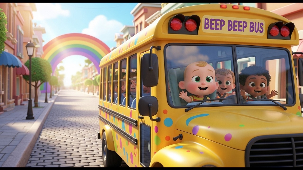 Beep Beep Bus Ride US 🚌🇺🇸 | Fun Bus Song for Kids | Learning Adventure on the School Bus
