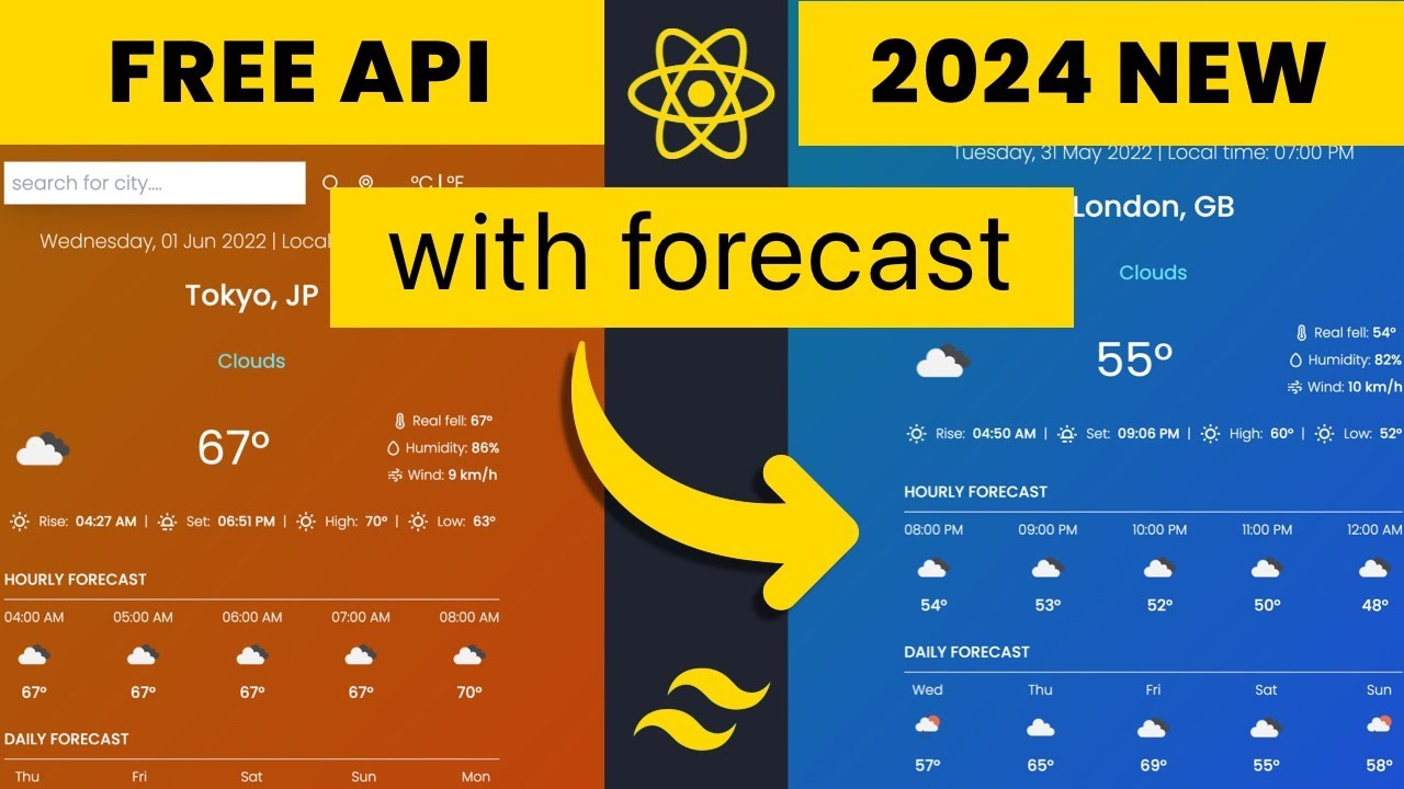 Build A Weather App With React JS | Hourly And Daily Forecast | 2024