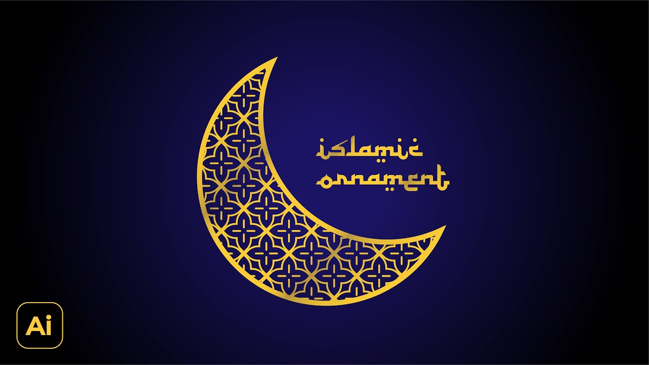 Draw Crescent Moon with Pattern, Islamic Design | Adobe Illustrator Tutorials