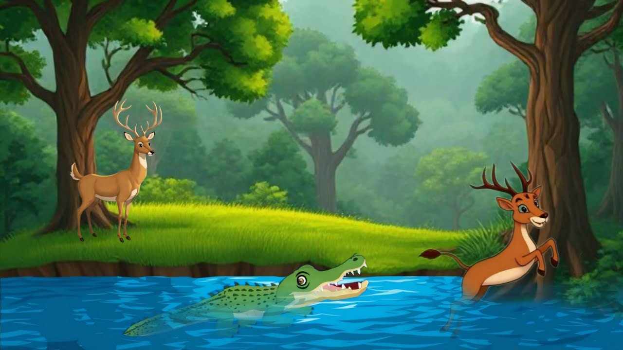 मगरमच्छ और हिरण की दुश्मनी || Cartoon video || Moral Stories #cartoon