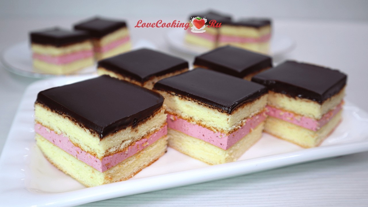 Бисквитные пирожные &laquo;Вишнёвый маршмеллоу&raquo; | LoveCookingRu