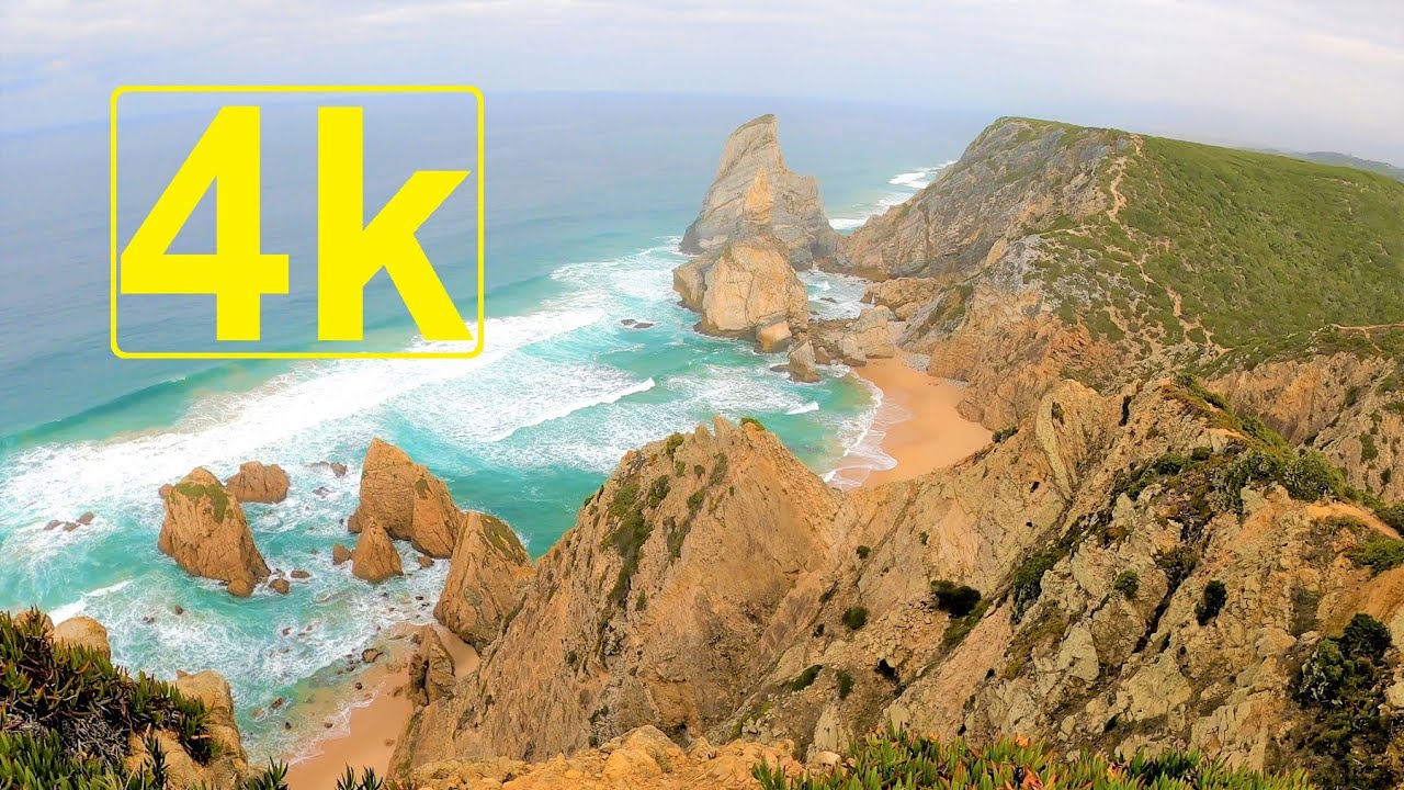 Lisbon 4k walk tour : Ursa beach walk  ( Praia da Ursa )