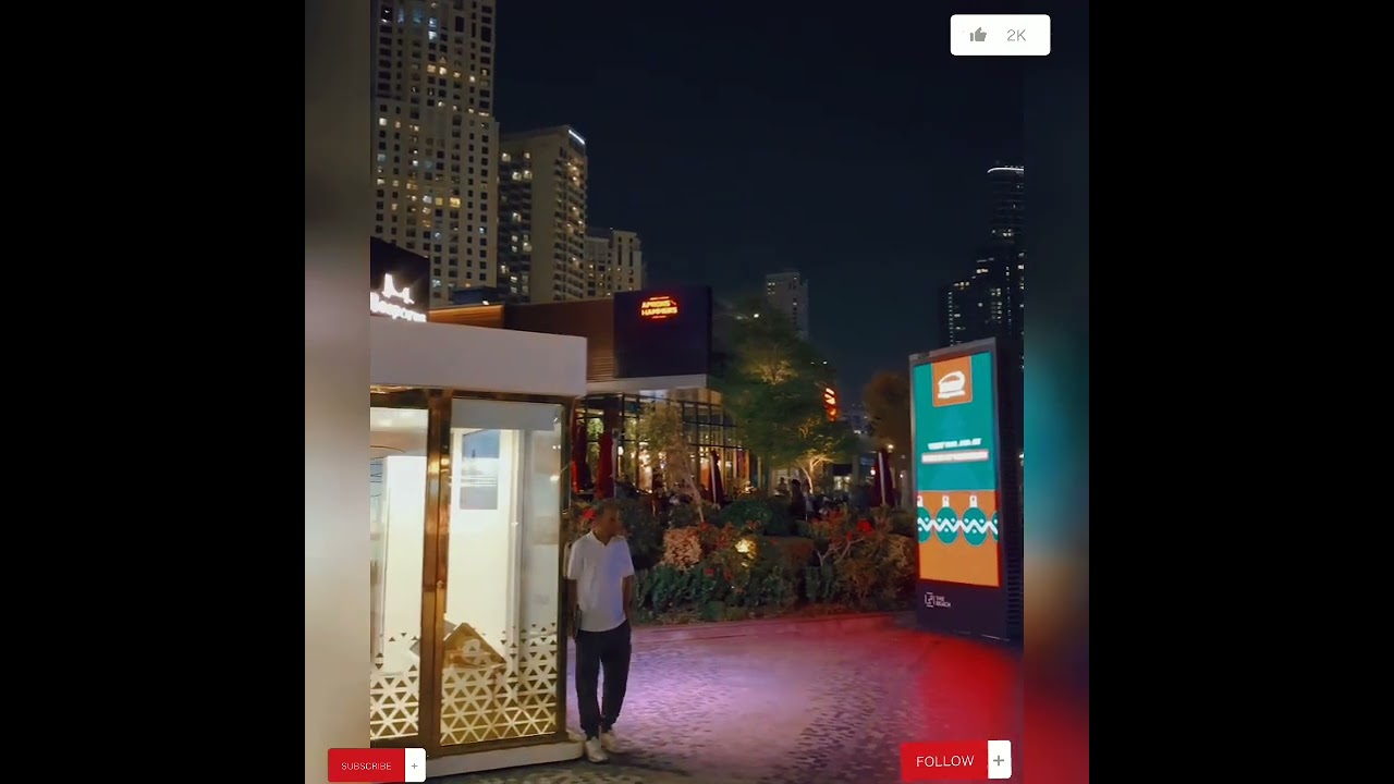 Palm Jumeirah Beach by Night | JBR Beach | Dubai 2024 🌙✨