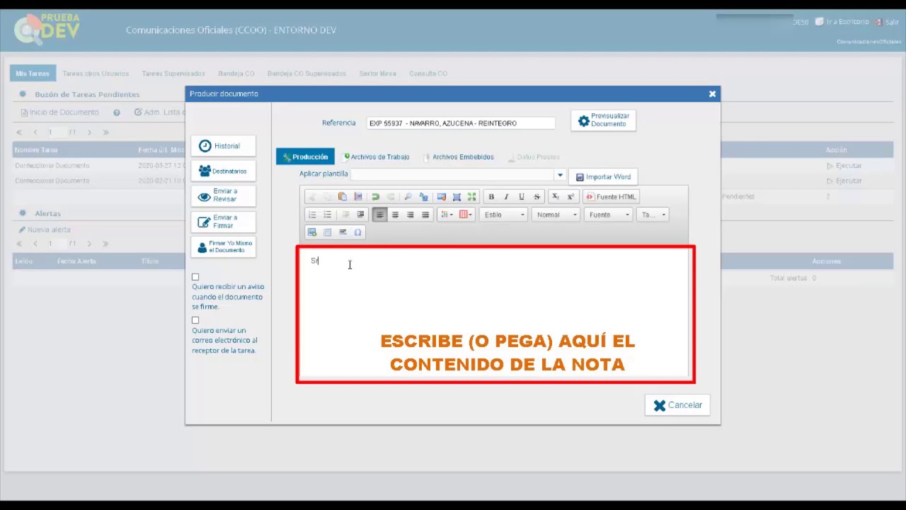 UNC:  Enviar un Nota desde GDE a Mesa de Entrada