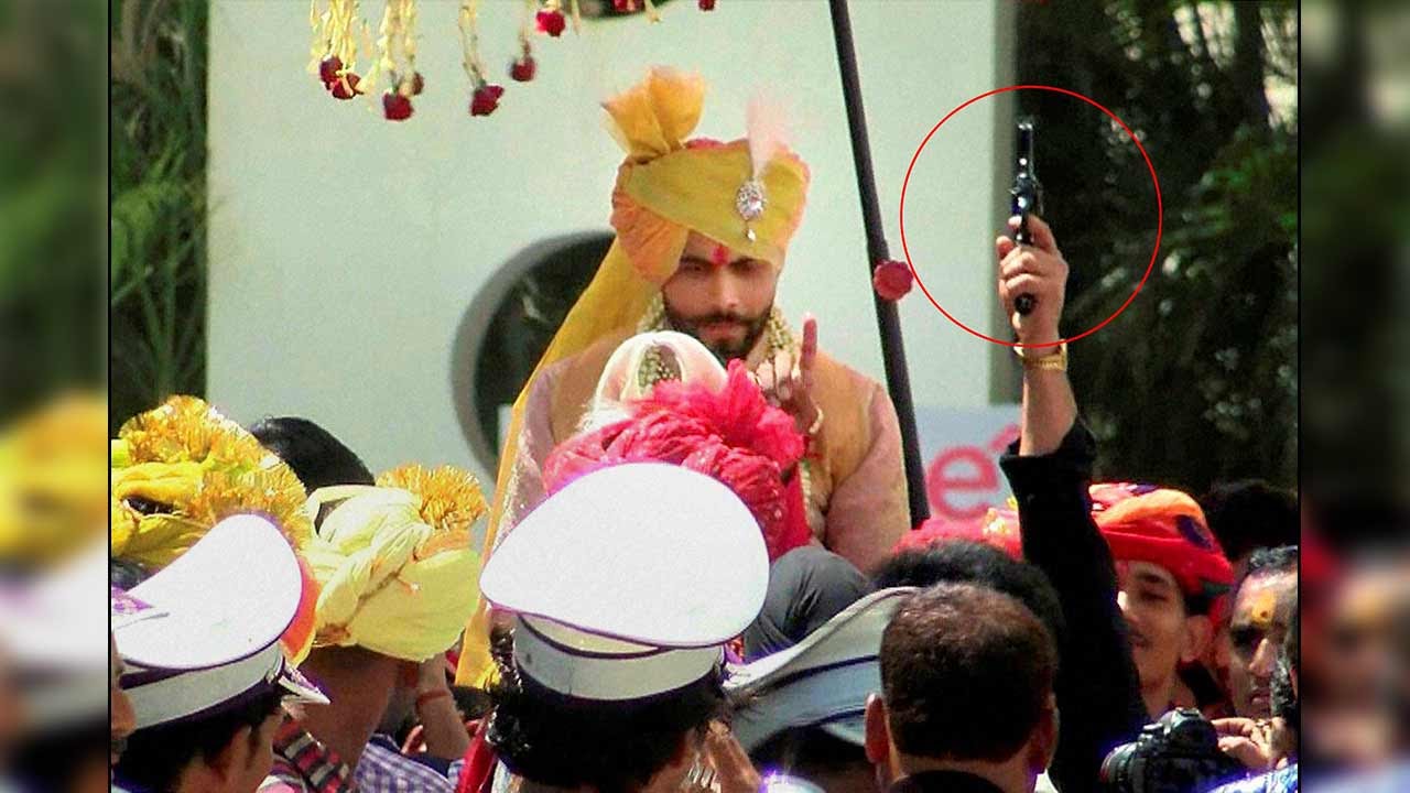 Ravindra Jadeja's marriage in controversy, gunshots fired during procession
