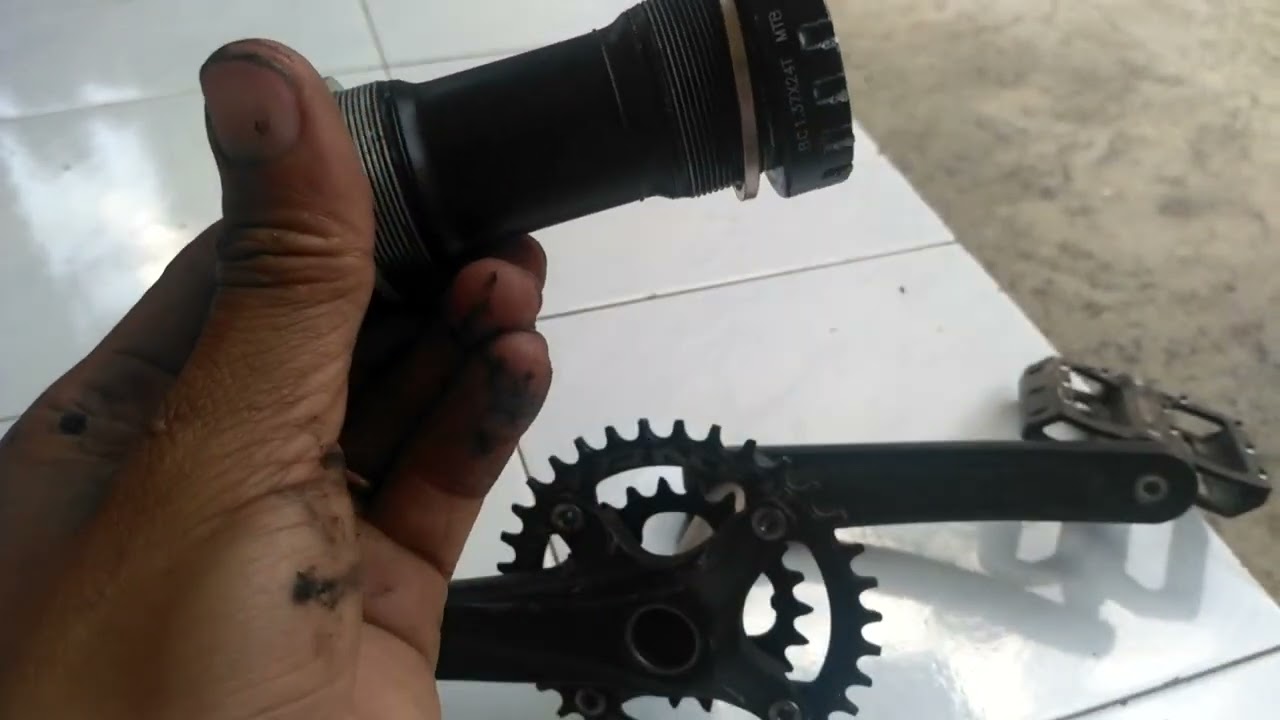 tutorial cara pasang crank + BB ht2 di sepeda MTB