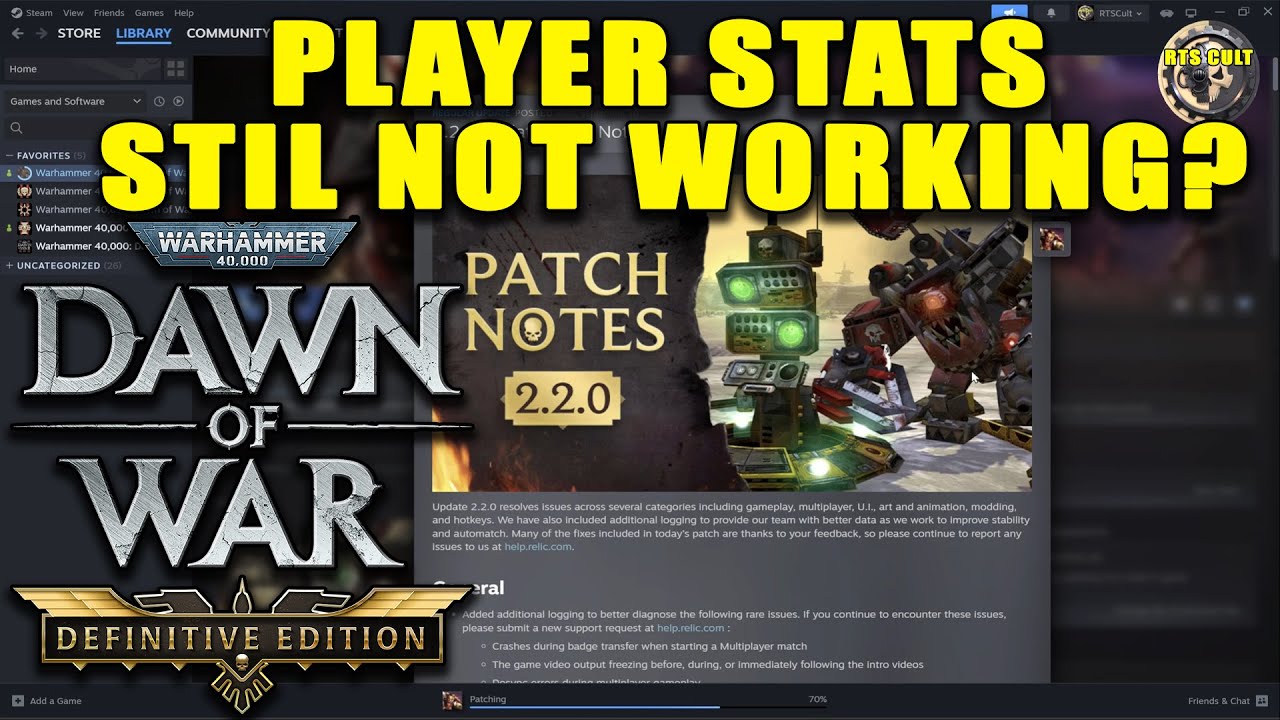 Dawn of War Definitive Edition Patch 2.2.0 Update &ndash; Player Stats Still Not Working?