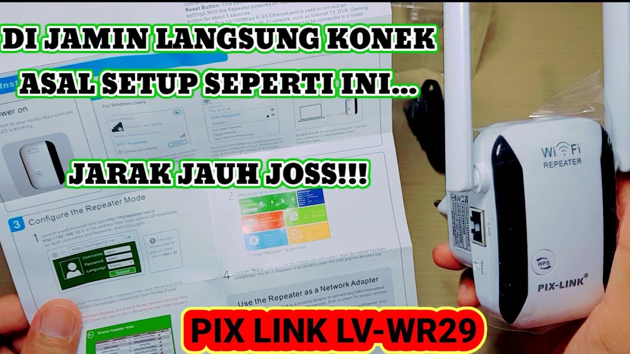 SETUP PIX LINK 300M WIFI REPEATER  LV WR29 VERY EASY❗