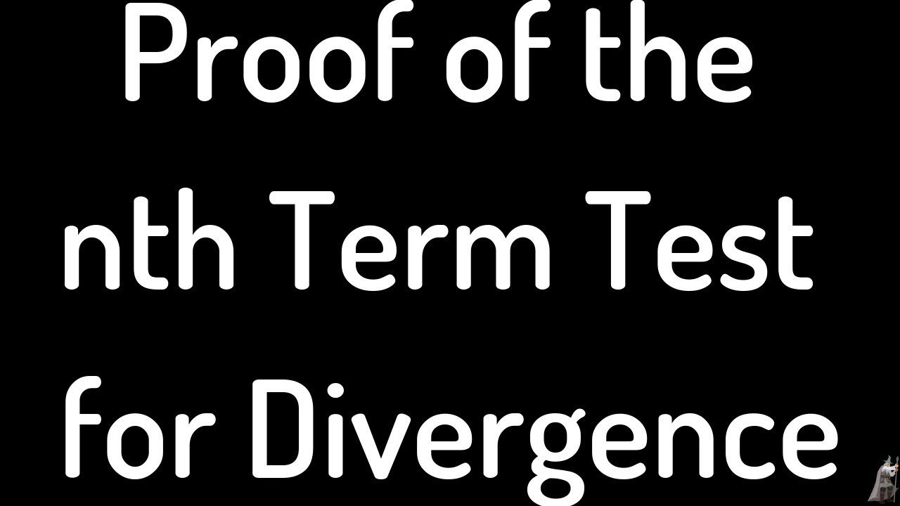 Calculus Proof of the nth Term Test for Divergence
