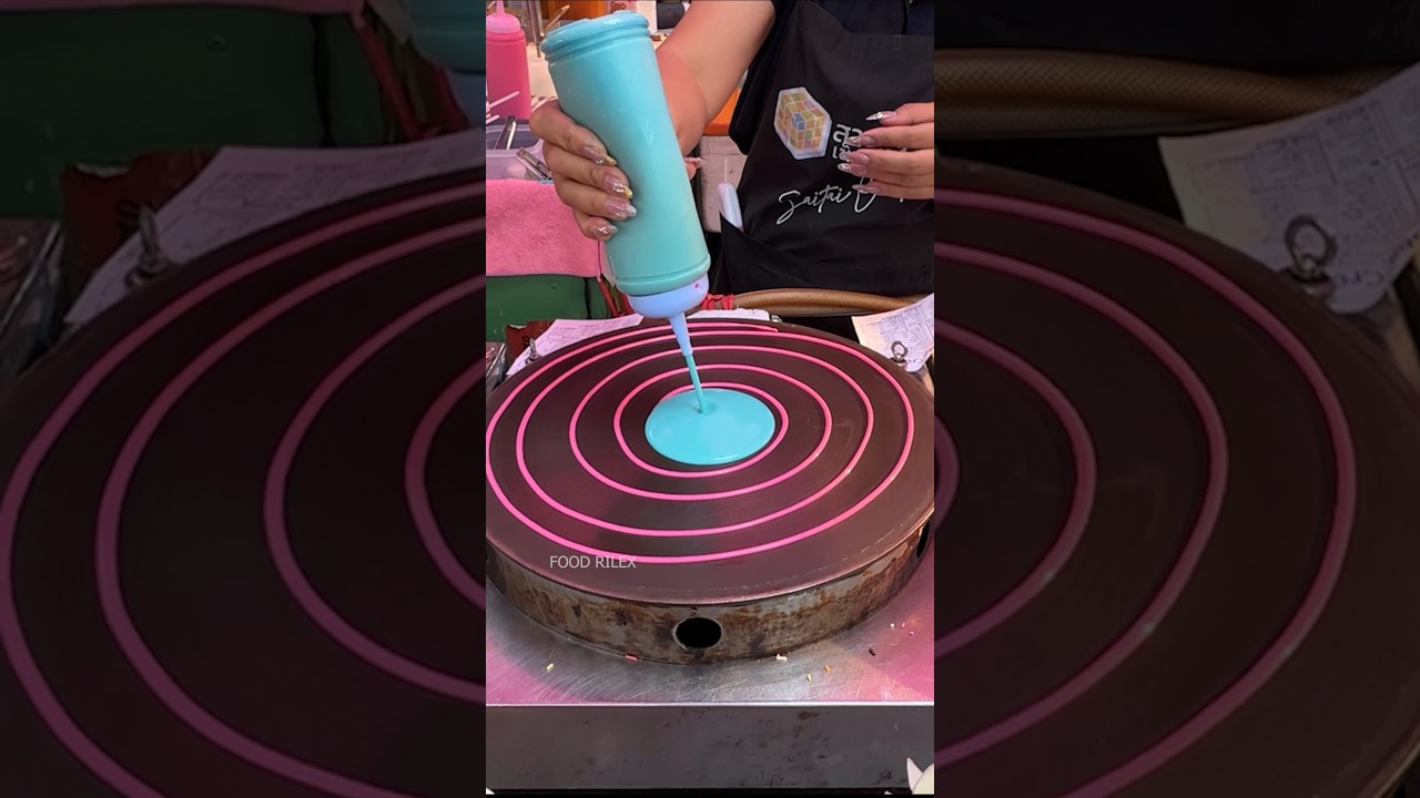 Colorful Rainbow Crepes in Thailand 🌈 | Must-Try Thai Street Food!