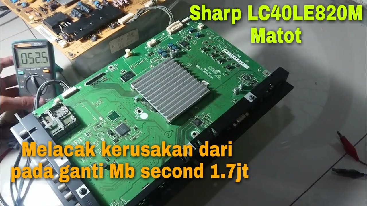 cara service tv Sharp LED mati total LC40LE820M #v135