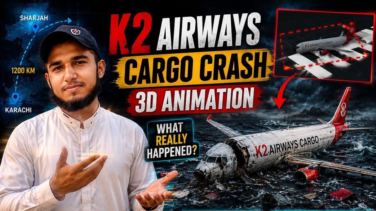 K2 Airways Cargo Plane Crash |  Full 3D Animation Explained