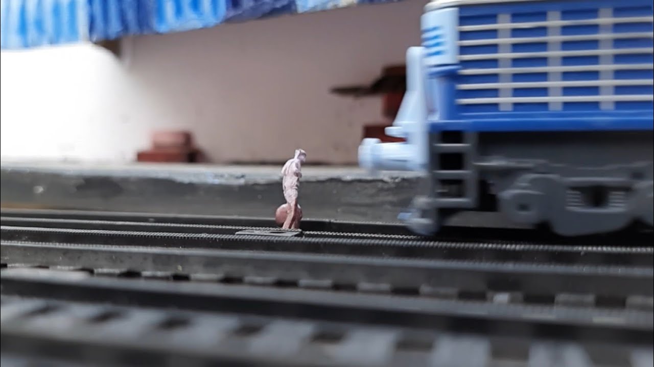 DIESEL LOCOMOTIVE HIT A MAN WHILE CROSSING TRACK | MESSAGE TO ALL | ACCIDENT INDIAN RAIL TOY TRAIN