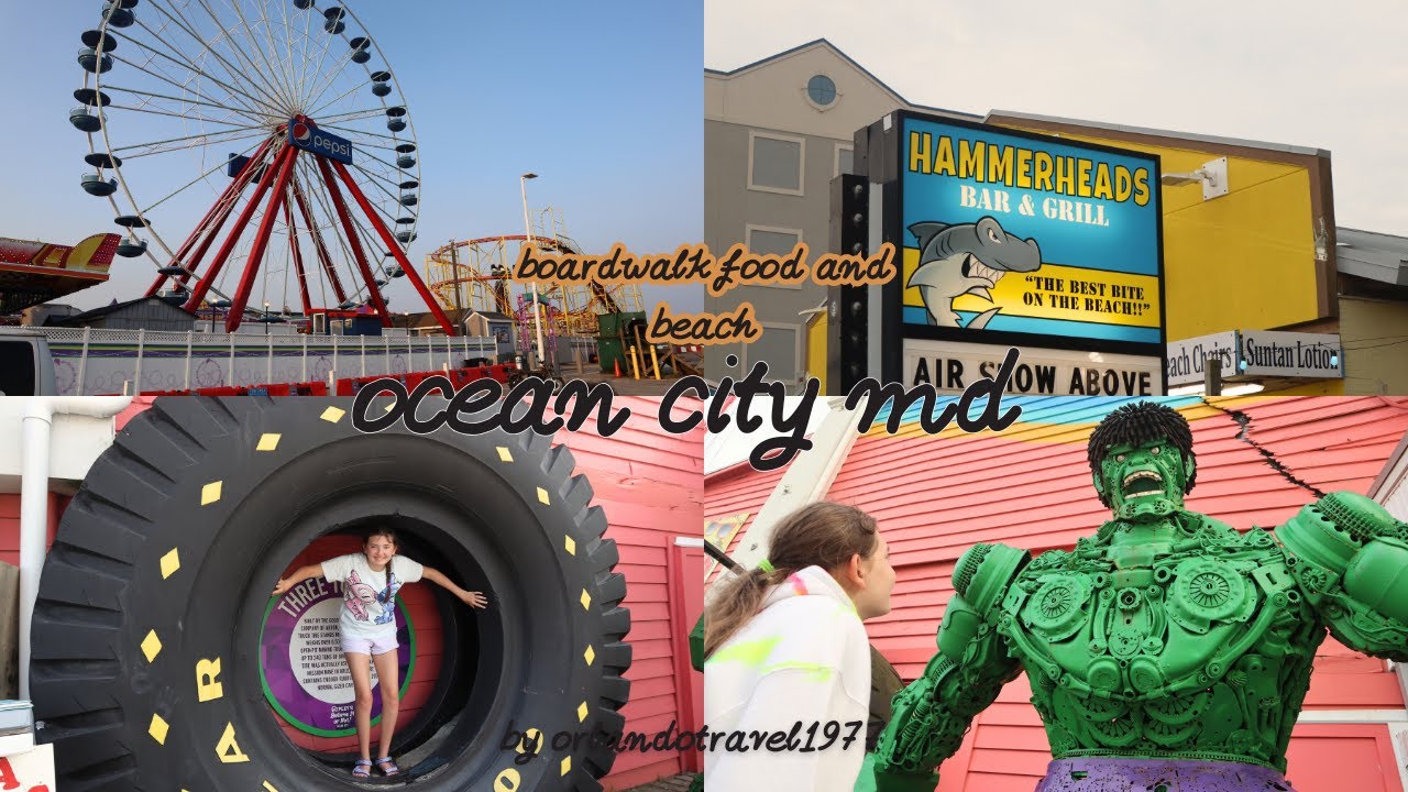 food, beach, and boardwalk at ocean city MD
