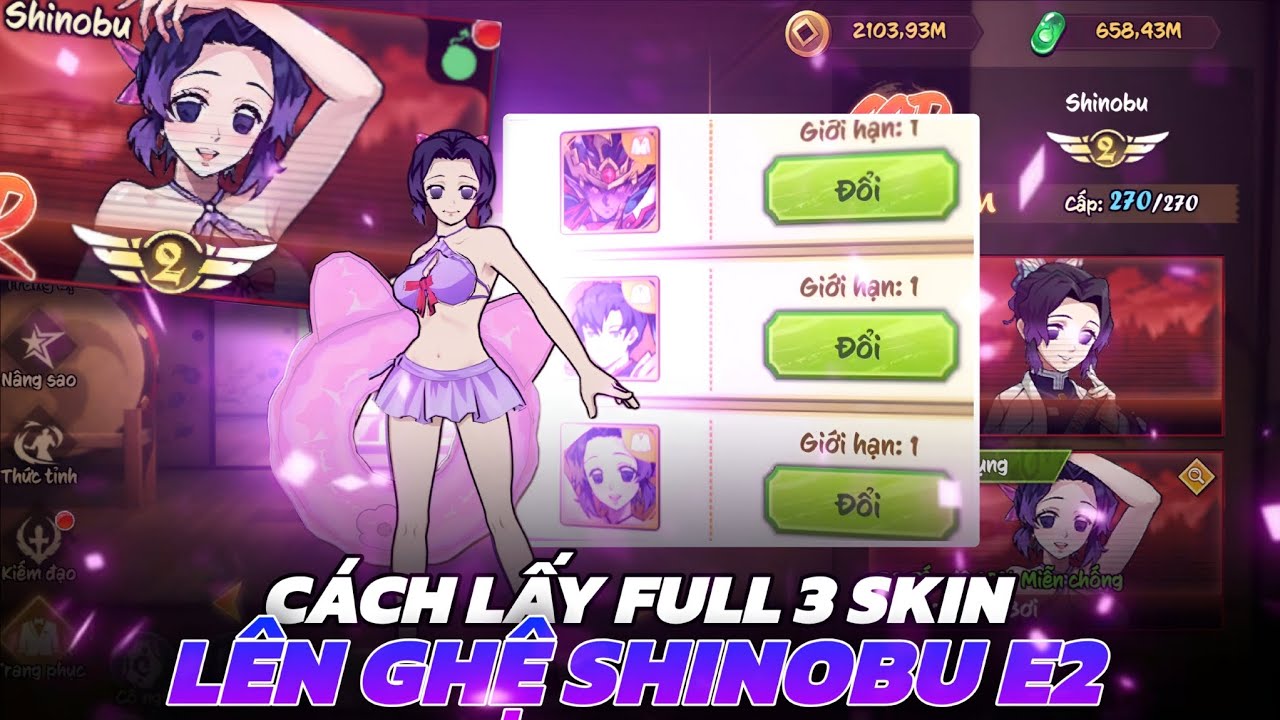 Hơi Thở Mặt Trời #14 - Cách Lấy Sớm 3 Skin Mới , Lên Ngay Shinobu E2 Dùng Skin Luôn !