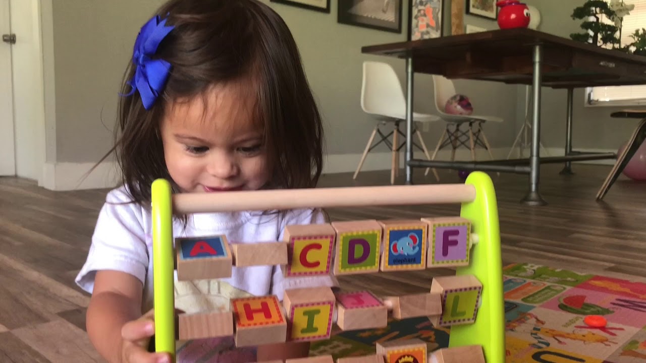 LULU ABC 123 unboxing her amazon prime delivery box Alphabet Abacus