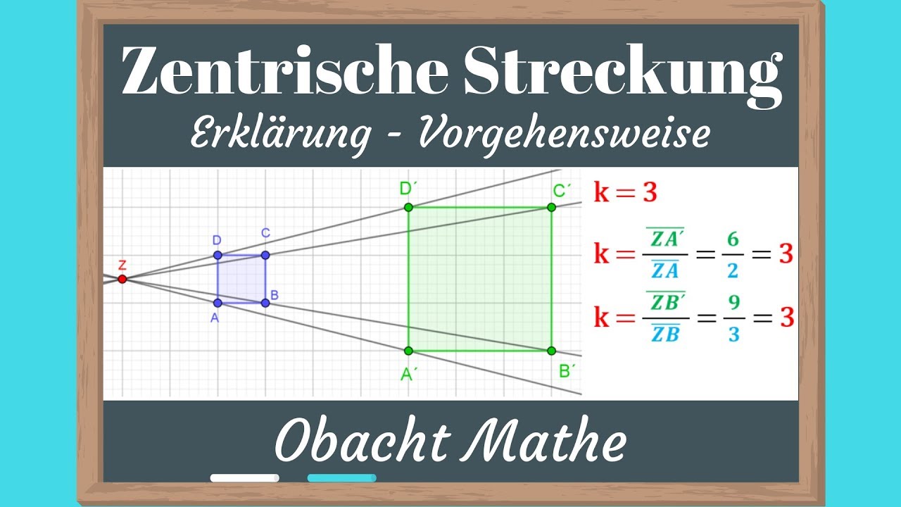 Was ist die ZENTRISCHE STRECKUNG | Streckungszentrum Z und Streckungsfaktor k erklärt | ObachtMathe