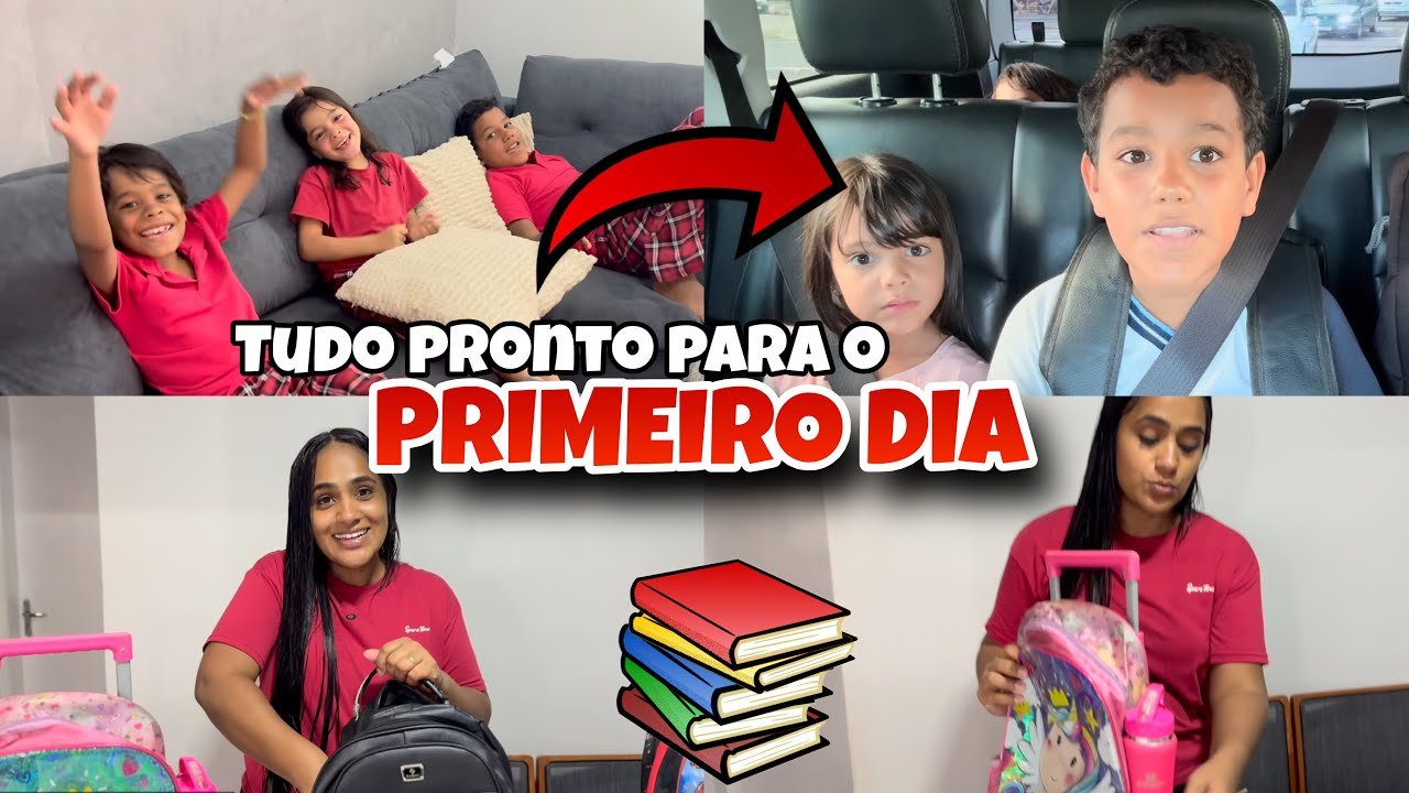 PRIMEIRO DIA DE AULA DOS MEUS FILHOS🥹NÃO VAMOS COMPRAR MATERIAL ESCOLAR