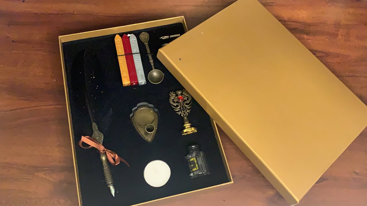 ASMR UNBOXING HARRY POTTER QUILL AND WAX SEAL SET FROM AMAZON