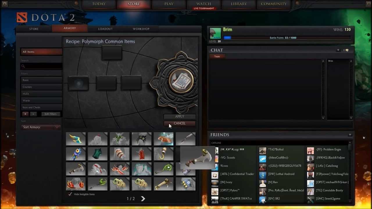 Dota 2: Cursed Crafting, Materialize Items, and Fail Crafting