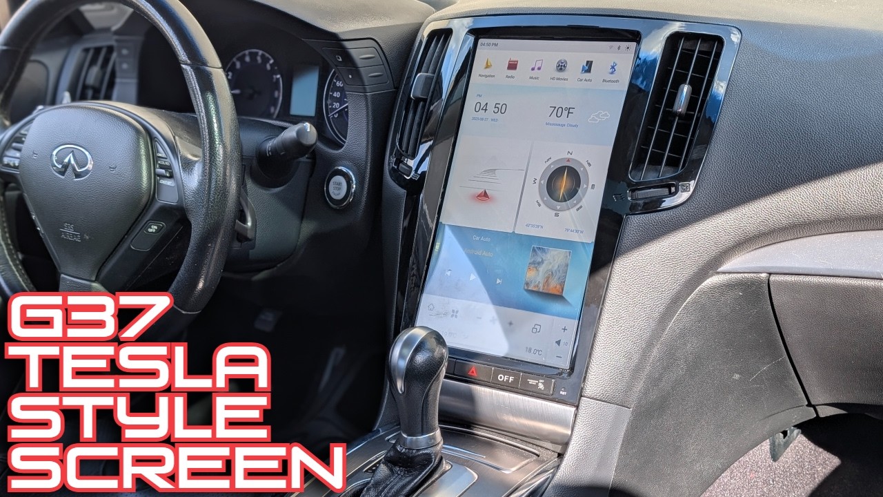 Экран в стиле Tesla для Infiniti G37 | Беспроводной CarPlay | Загрузка любого приложения | Мастер...