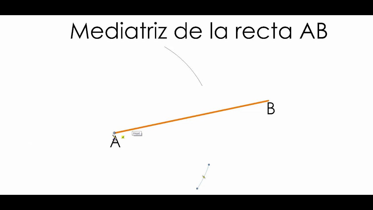 Geometría descriptiva: Mediatriz de la recta AB