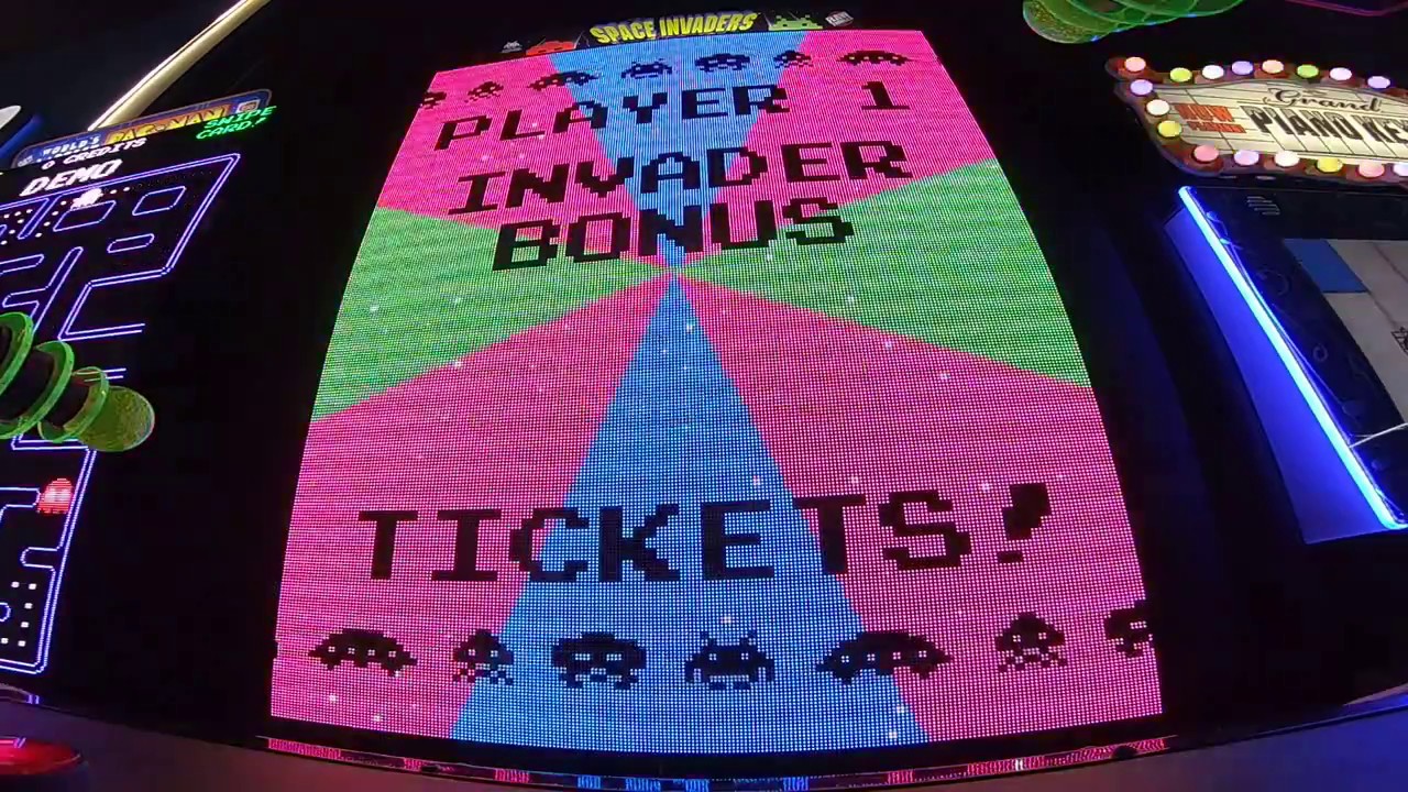 Space Invaders Frenzy Arcade Game Jackpot WIN #13 At Dave & Busters in Woburn, MA (From 9/9/18)