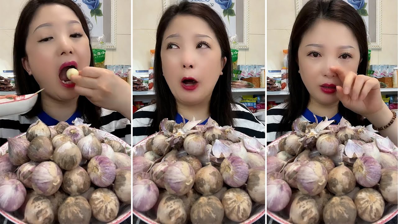 mukbang ASMR 🔥 Hot Crunch eating show : Garlic Chili