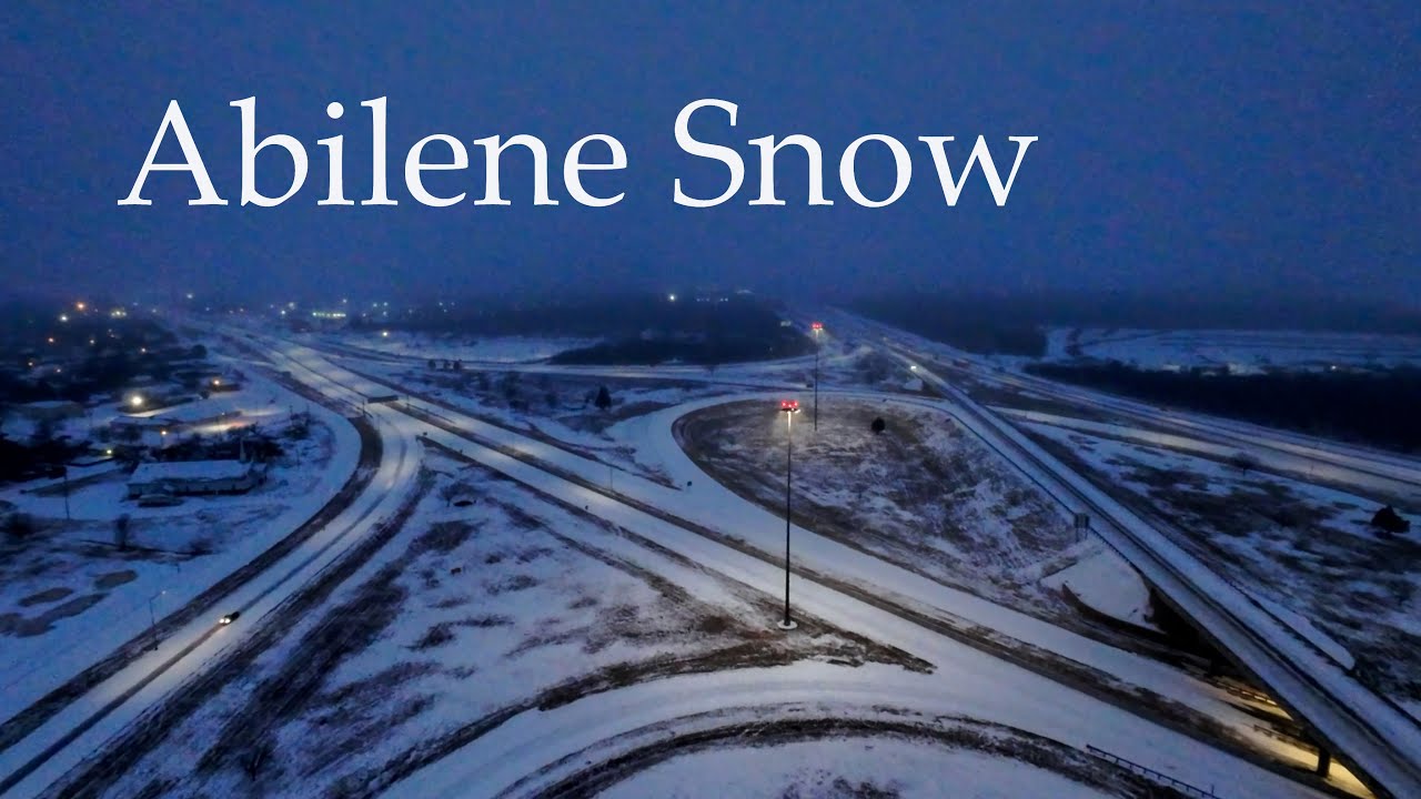 Snowy Drone Flight Around Abilene - 4K