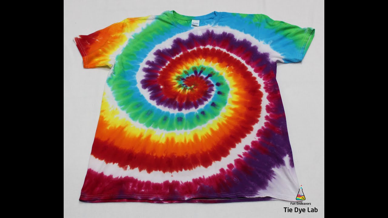 How To Make A Rainbow And White  Spiral Tie Dye T-shirt