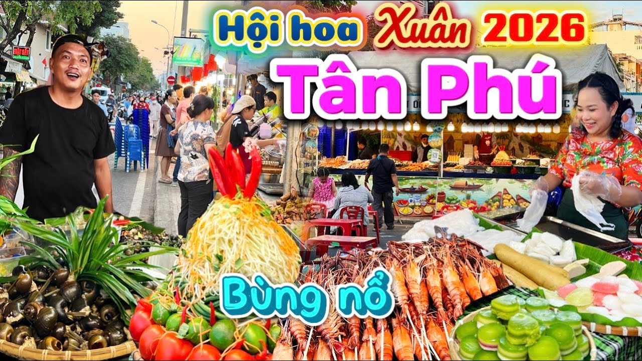 1155. Sài Gòn - Lớn chưa từng có Hội hoa Xuân Tân Phú với hơn 200 gian hàng bán hoa và đồ ăn ngon rẻ