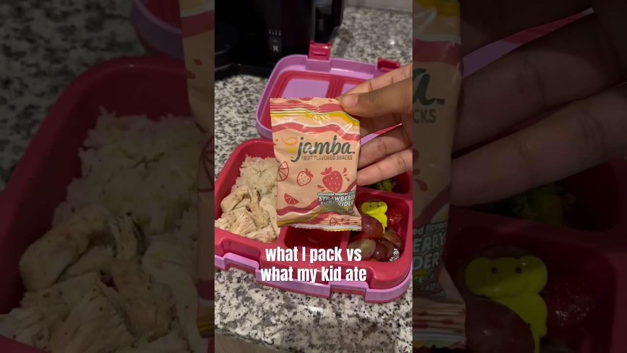 what I packed for lunch vs what my kid ate 🍱 #lunchbox