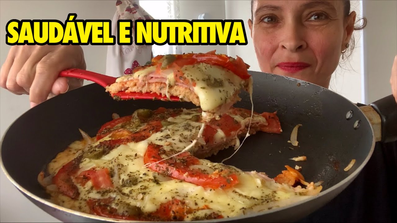 PIZZA DE AVEIA SEM TRIGO, SEM LEITE, SEM FORNO PRONTA EM MINUTOS/ MASSA DE 3 INGREDIENTES