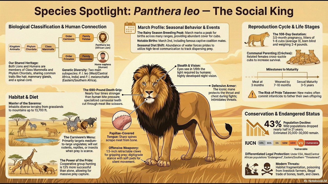 African Lion- Panthera leo, extended version
