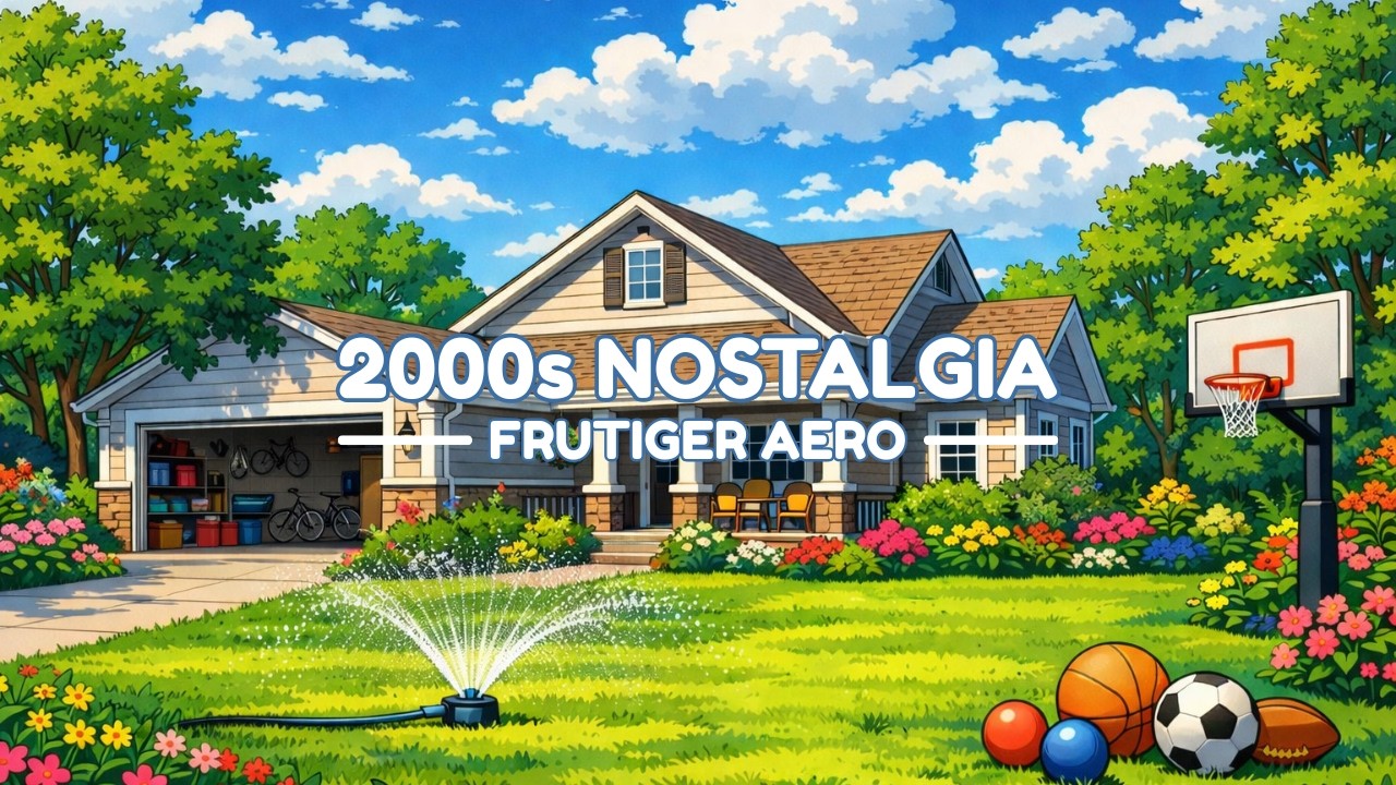 2004 Summer Day Ambience ☀️ Frutiger Aero Aesthetic | Peaceful Suburban Yard Atmosphere