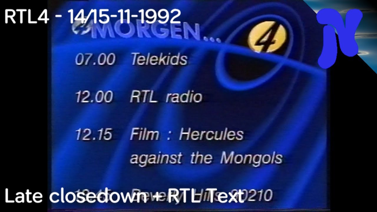 RTL4 closedown (14-11-1992)