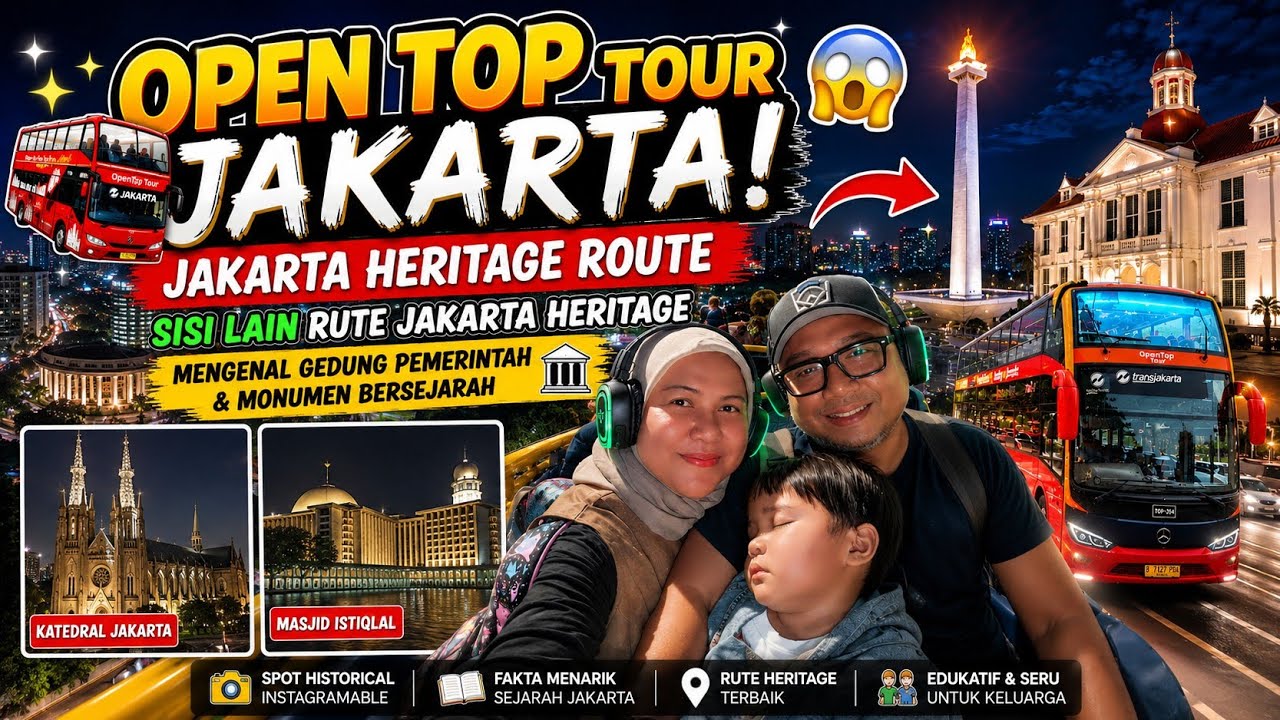 RUTE BARU OPEN TOP TOUR JAKARTA HERITAGE|View Jakarta Malam Hari#Opentoptour#wisatajakarta#fyp