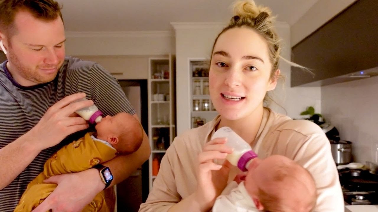 24 HR NEWBORN ROUTINE.. with 1 week old babies!