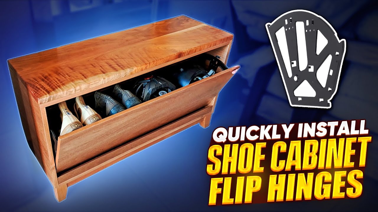 How to Install Shoe Cabinet Hinges - How to Install Flip Drawer Hinges - DIY Shoe Bench Cabinet