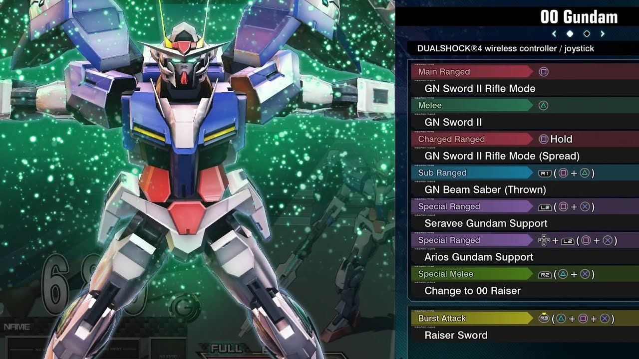 00 Gundam - Gundam Extreme Versus Maxi Boost ON Combo Guide