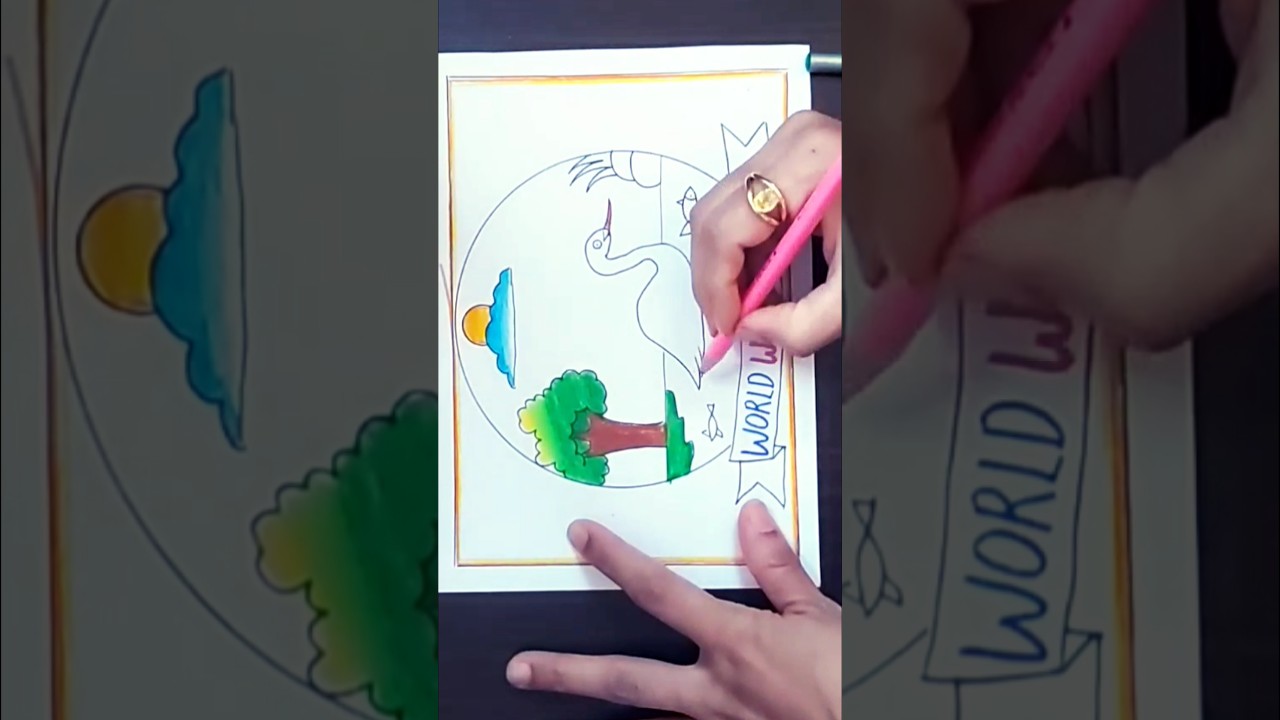 Wetlands Day Drawing,Wetlands Day Poster #trending #ytshort#short#viral#shorts #ytshorts#diy#drawing