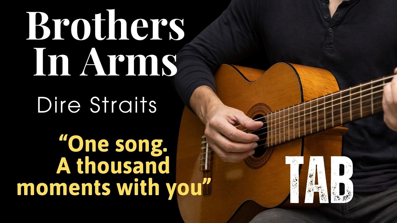 (Play slowly) Brothers In Arms - Dire Straits - Fingerstyle Guitar Tutorial Tab