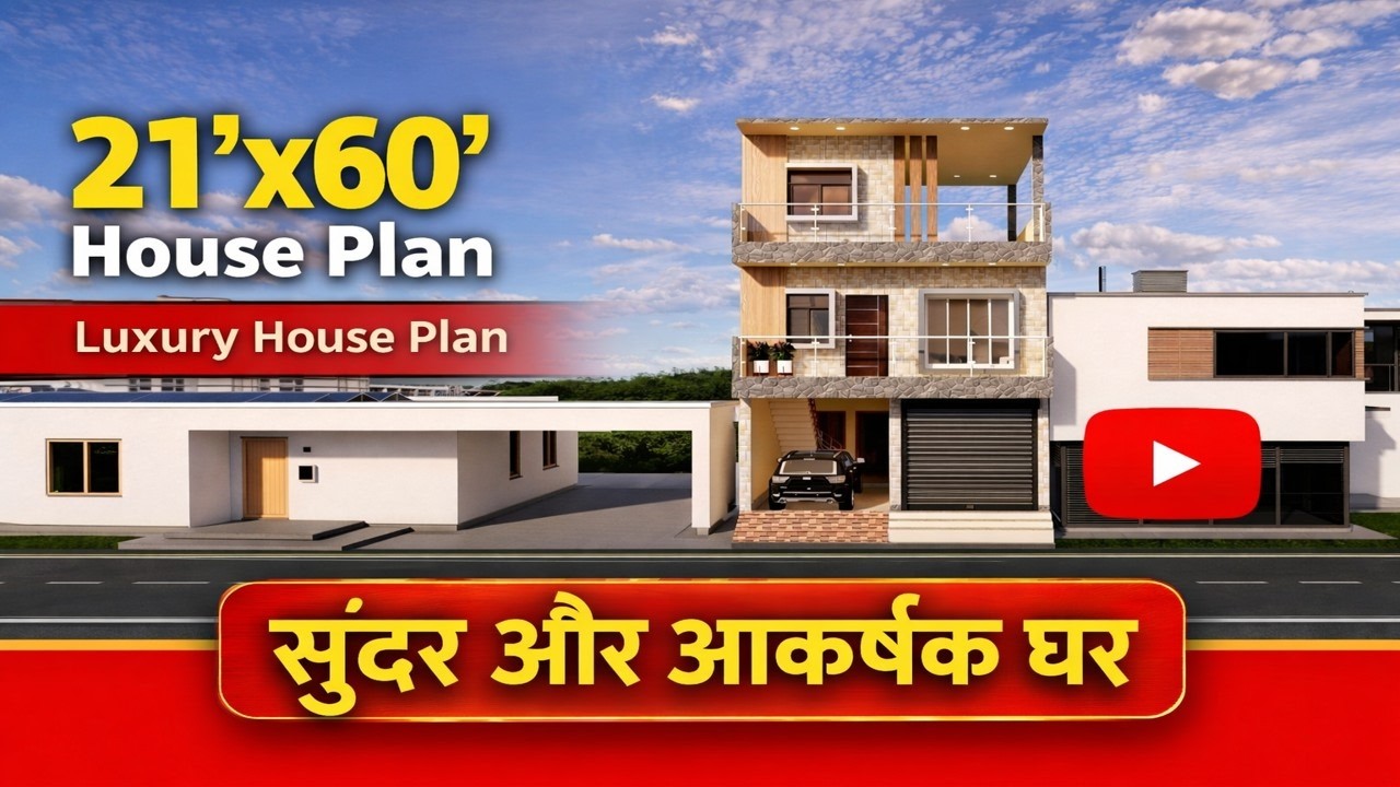 21'x60' House Plan | 2 Storey Modern House Design | Ground Floor + First Floor Plan | Luxury House
