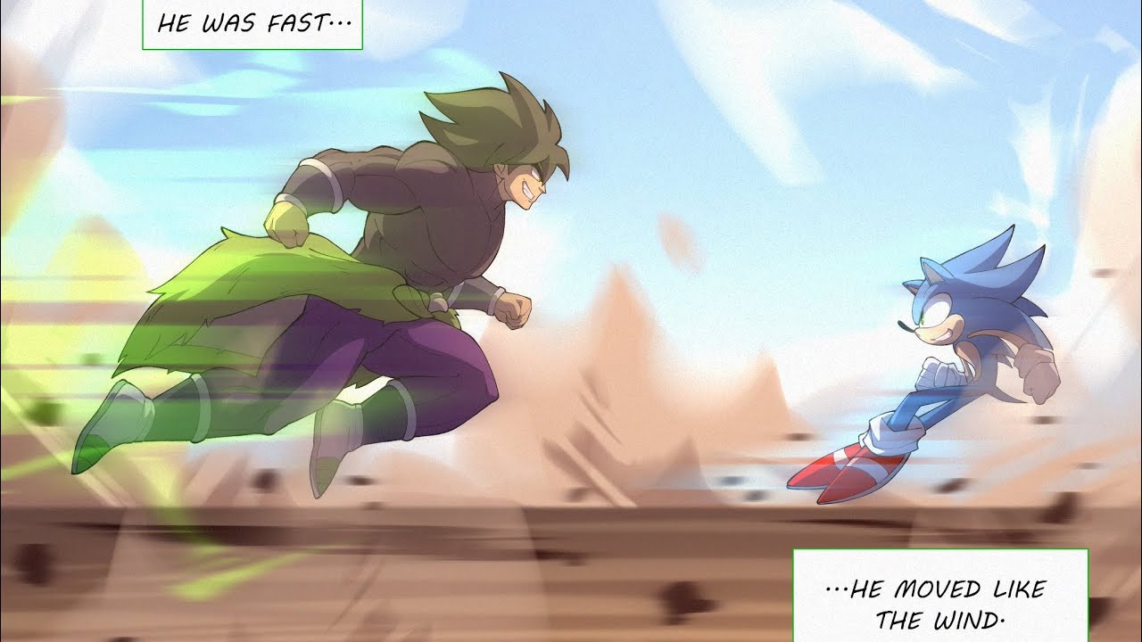 Broly Meets Sonic: a wholesome encounter comic dub.
